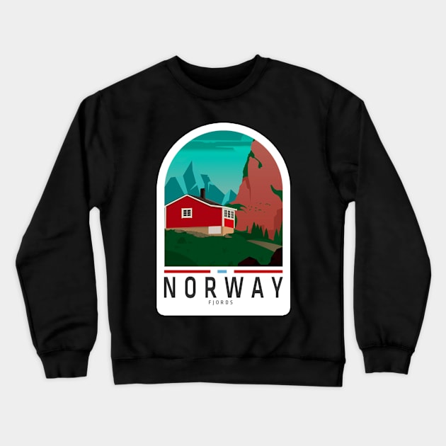 Norway Fjords Sticker, Norway lovers, Happy country, Travel Crewneck Sweatshirt by norwayraw